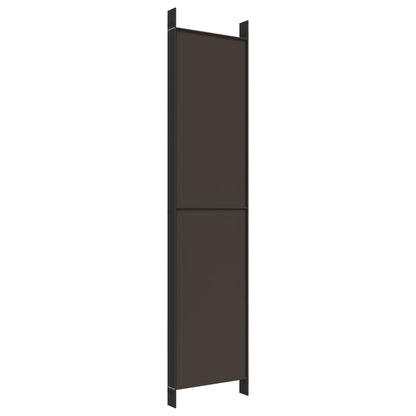 Versatile Brown Fabric 6-Panel Room Divider, 300x220 cm