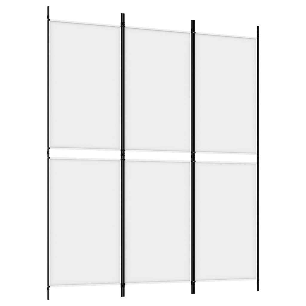 White 3-Panel Fabric Room Divider 150x180 cm