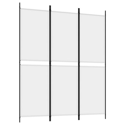 White 3-Panel Fabric Room Divider 150x180 cm