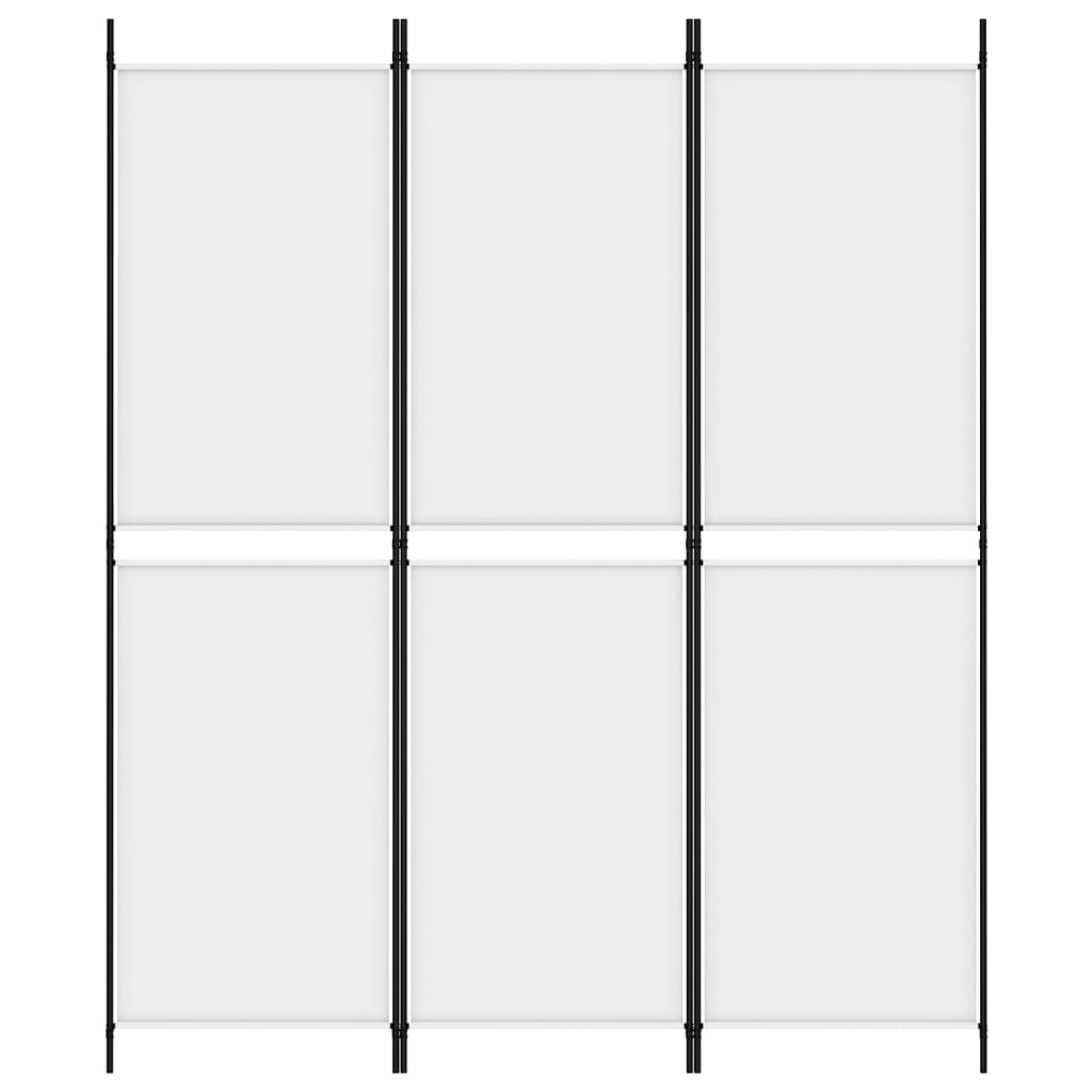 White 3-Panel Fabric Room Divider 150x180 cm