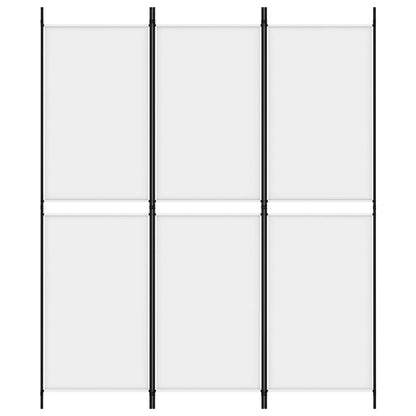 White 3-Panel Fabric Room Divider 150x180 cm