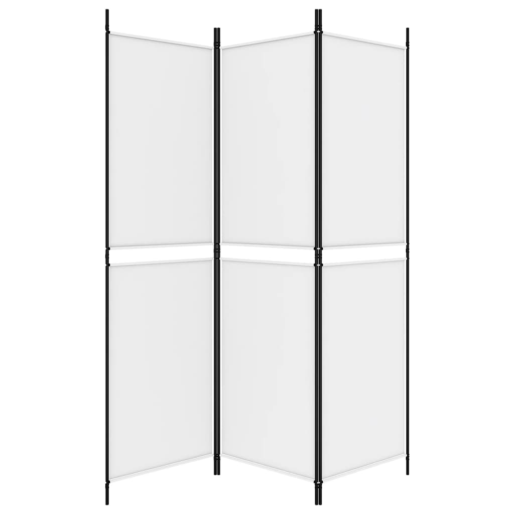 White 3-Panel Fabric Room Divider 150x180 cm