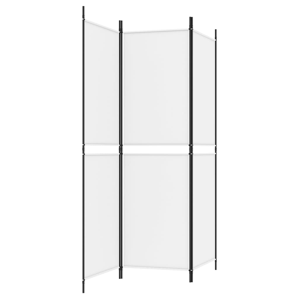 White 3-Panel Fabric Room Divider 150x180 cm
