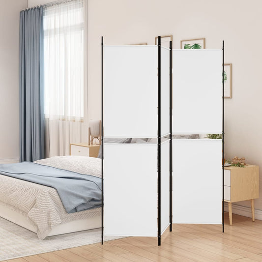 White 3-Panel Fabric Room Divider 150x180 cm