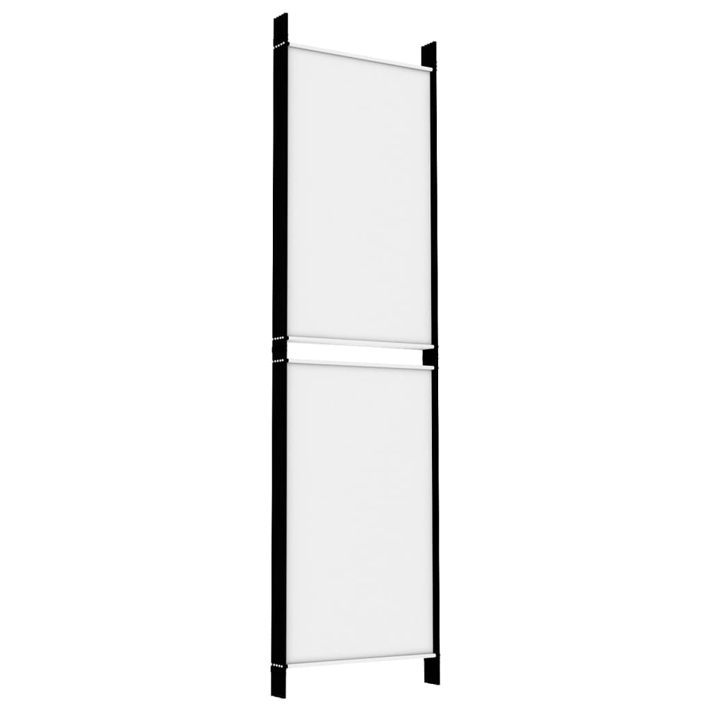White Fabric 5-Panel Room Divider, 250x180 cm - Elegant Privacy