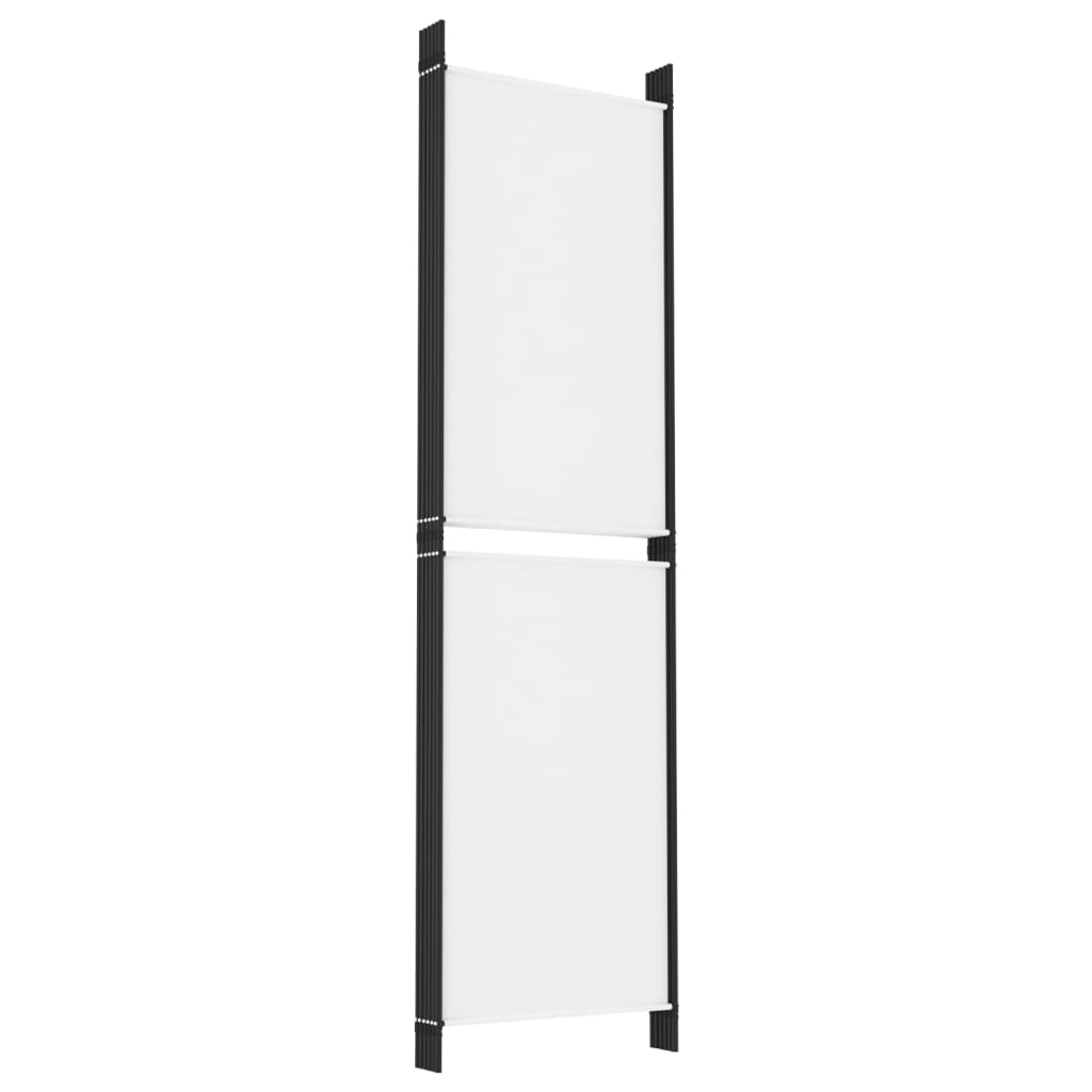 White Fabric 6-Panel Room Divider | 300x180 cm Privacy Screen