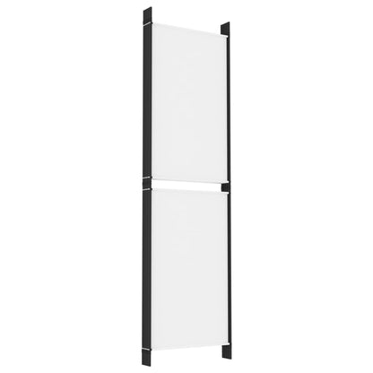 White Fabric 6-Panel Room Divider | 300x180 cm Privacy Screen
