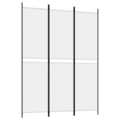 White Fabric 3-Panel Room Divider, 150x200 cm