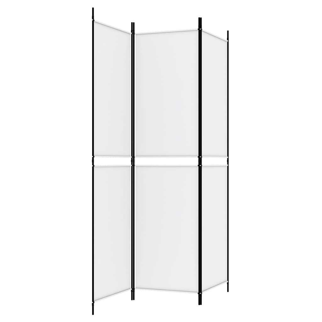 White Fabric 3-Panel Room Divider, 150x200 cm
