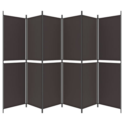 Brown Fabric 6-Panel Room Divider, 300x200 cm – Stylish & Versatile