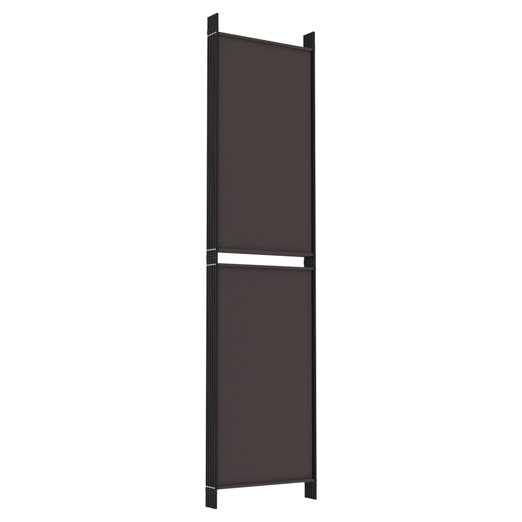 Brown Fabric 6-Panel Room Divider, 300x200 cm – Stylish & Versatile