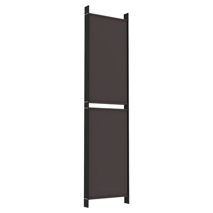 Brown Fabric 6-Panel Room Divider, 300x200 cm – Stylish & Versatile