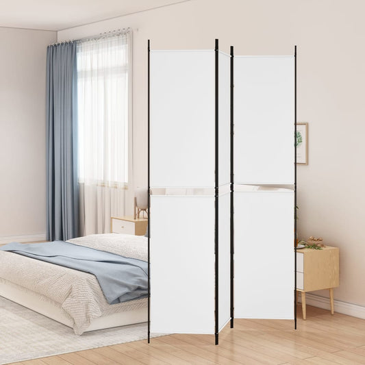 White Fabric 3-Panel Room Divider - 150x220 cm