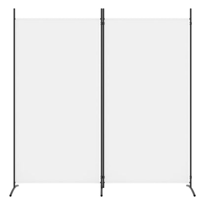 White 2-Panel Fabric Room Divider 175x180 cm - Elegant & Versatile