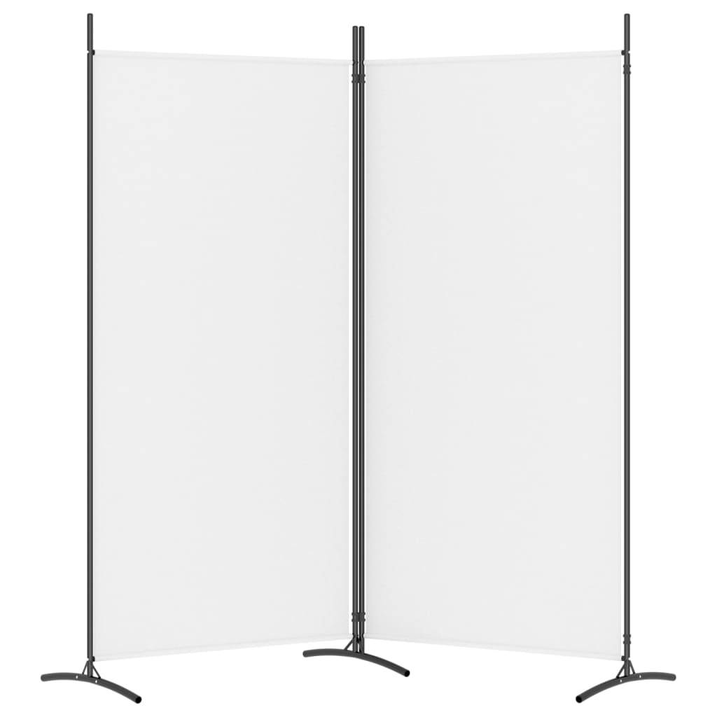 White 2-Panel Fabric Room Divider 175x180 cm - Elegant & Versatile