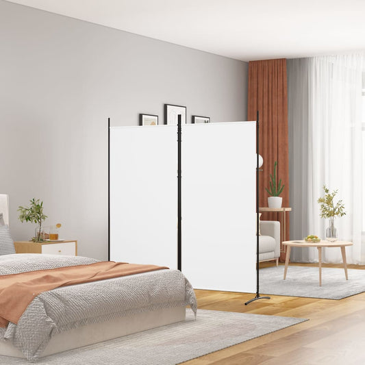 White 2-Panel Fabric Room Divider 175x180 cm - Elegant & Versatile