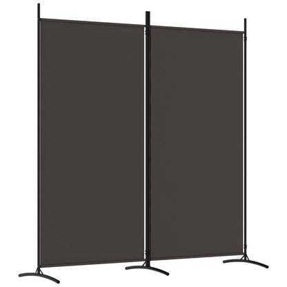2-Panel Brown Fabric Room Divider, 175x180 cm