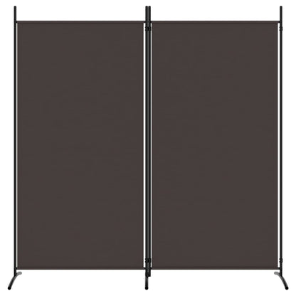 2-Panel Brown Fabric Room Divider, 175x180 cm