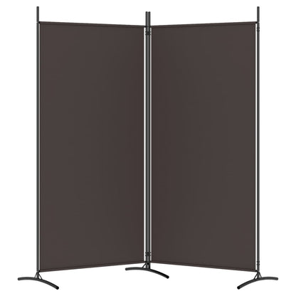 2-Panel Brown Fabric Room Divider, 175x180 cm