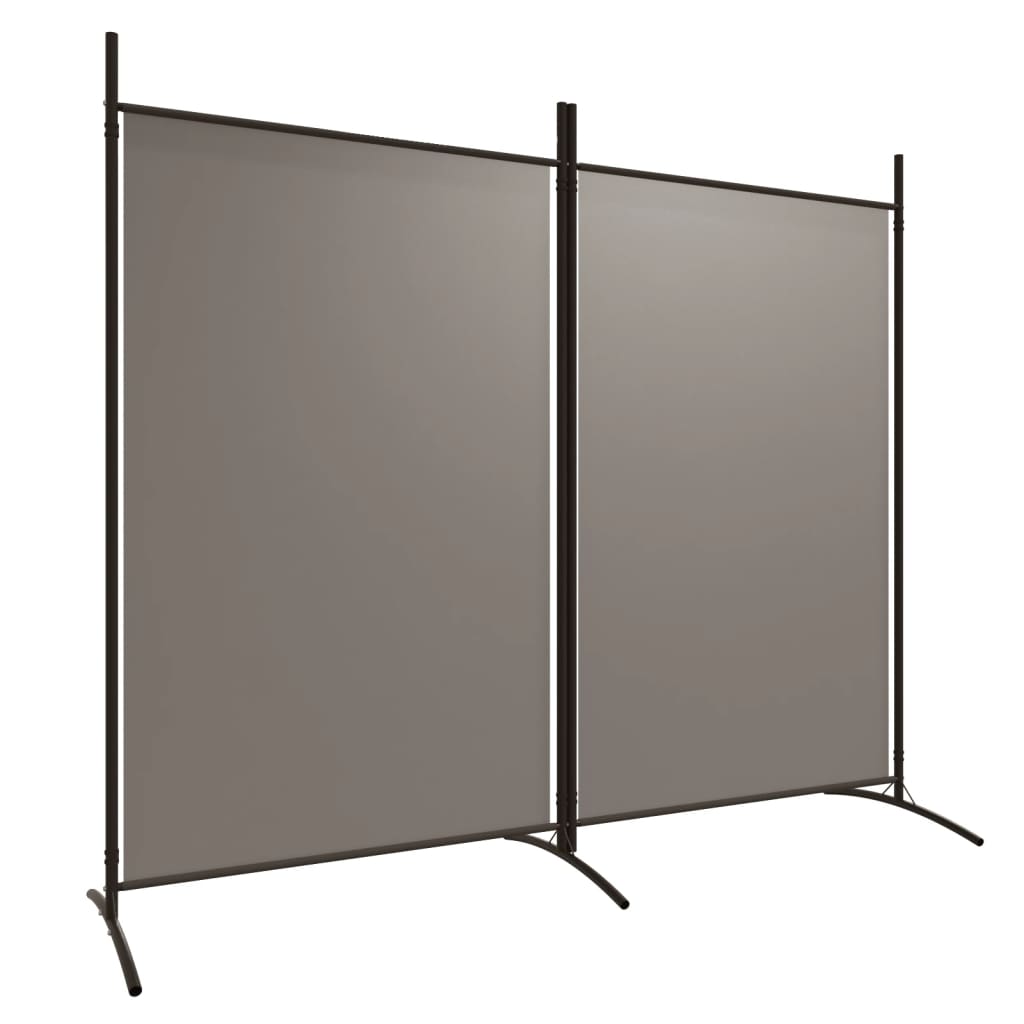 Anthracite Fabric 2-Panel Room Divider, 175x180 cm