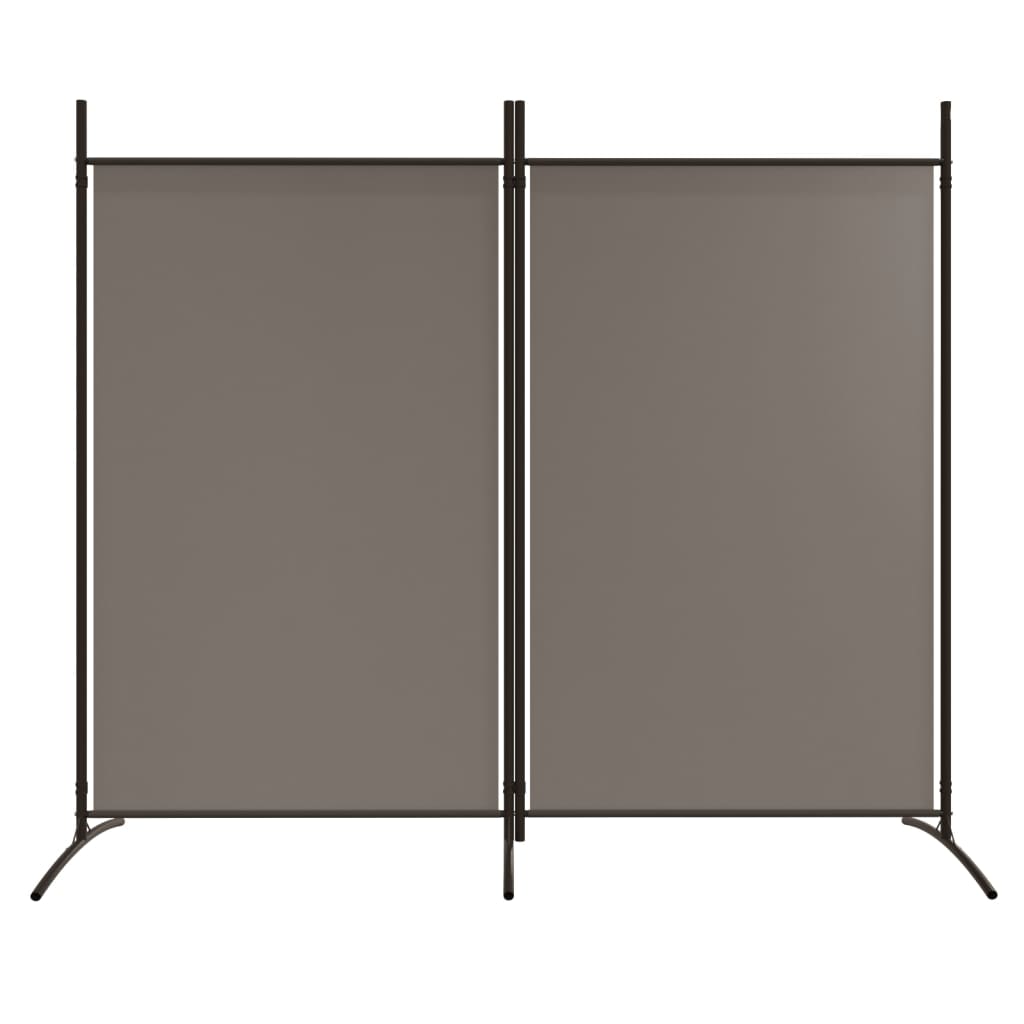 Anthracite Fabric 2-Panel Room Divider, 175x180 cm