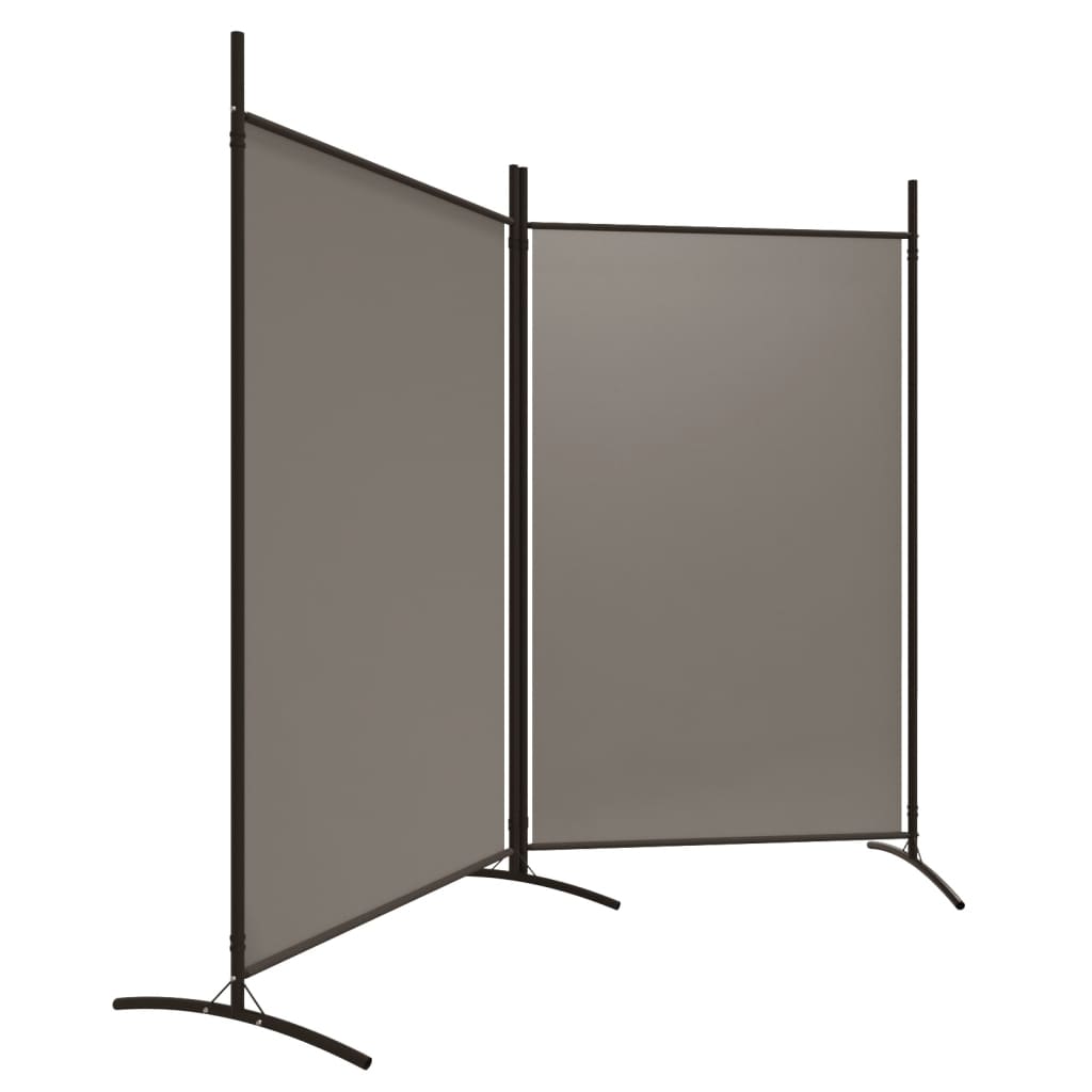 Anthracite Fabric 2-Panel Room Divider, 175x180 cm