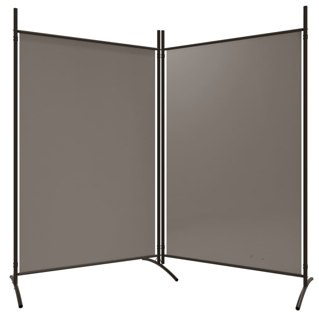 Anthracite Fabric 2-Panel Room Divider, 175x180 cm