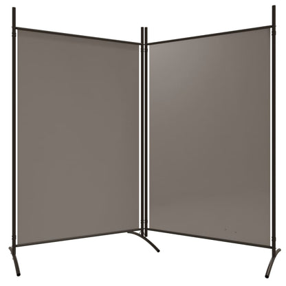 Anthracite Fabric 2-Panel Room Divider, 175x180 cm
