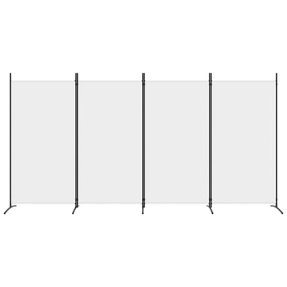 White Fabric 4-Panel Room Divider - 346x180 cm Privacy Screen