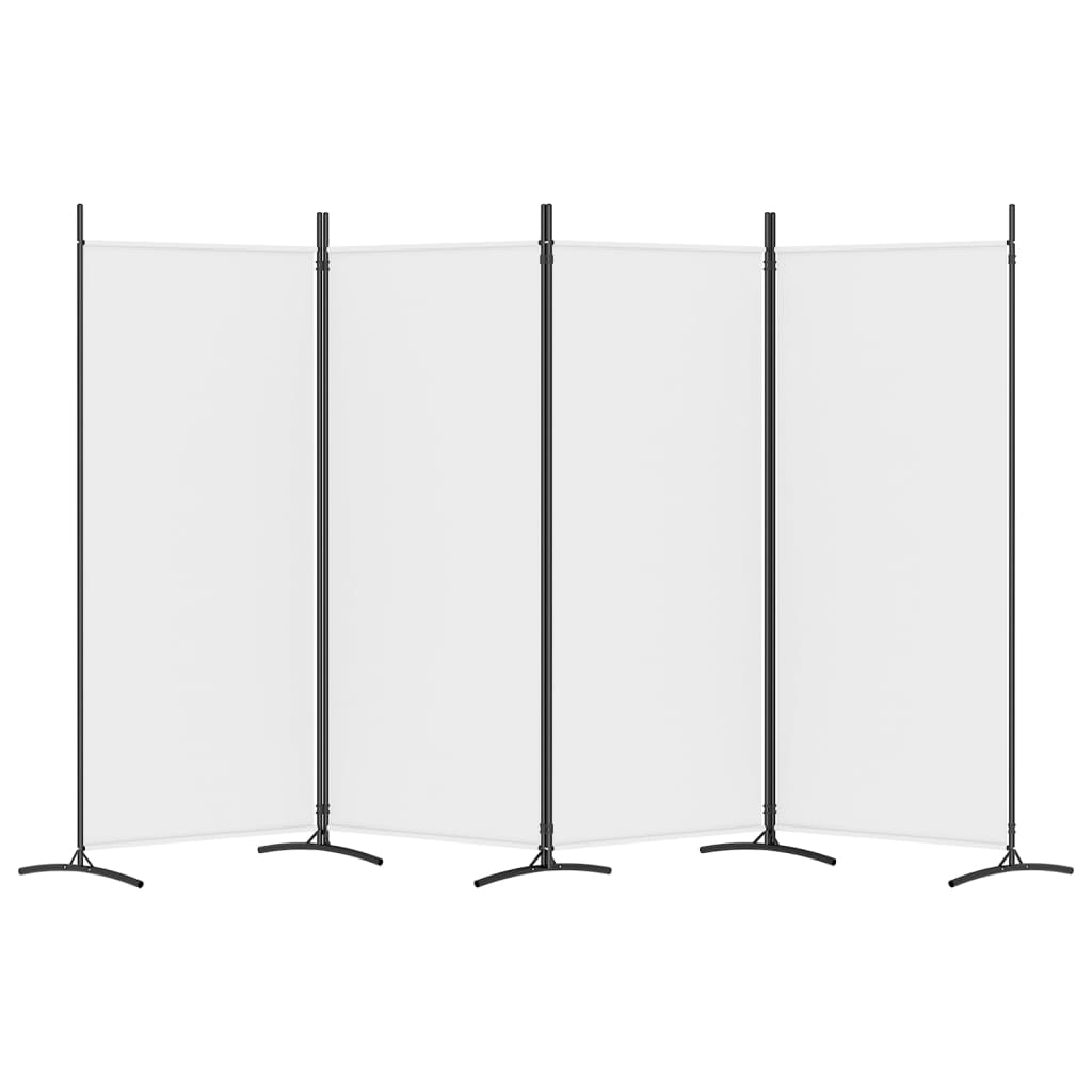 White Fabric 4-Panel Room Divider - 346x180 cm Privacy Screen