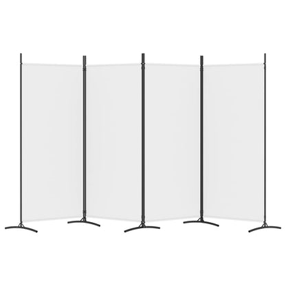 White Fabric 4-Panel Room Divider - 346x180 cm Privacy Screen