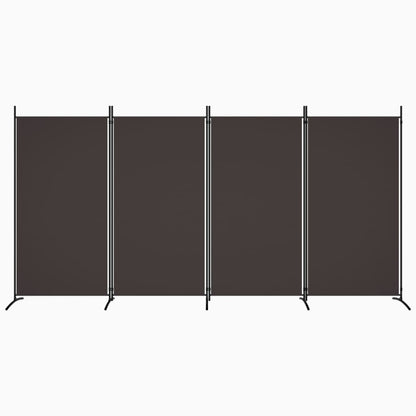 Brown Fabric 4-Panel Room Divider | 346x180 cm | Stylish Privacy Screen