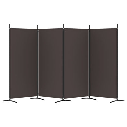 Brown Fabric 4-Panel Room Divider | 346x180 cm | Stylish Privacy Screen