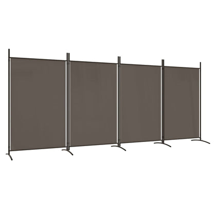 Anthracite 4-Panel Room Divider - Fabric, 346x180 cm