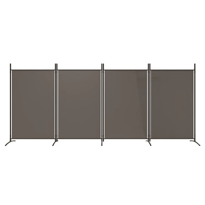 Anthracite 4-Panel Room Divider - Fabric, 346x180 cm
