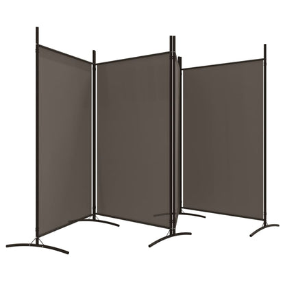 Anthracite 4-Panel Room Divider - Fabric, 346x180 cm