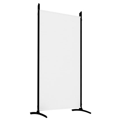 White 5-Panel Room Divider, Fabric, 433x180 cm