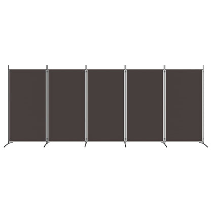 Brown 5-Panel Room Divider, Fabric, 433x180 cm - Stylish & Functional