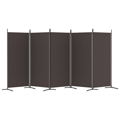 Brown 5-Panel Room Divider, Fabric, 433x180 cm - Stylish & Functional