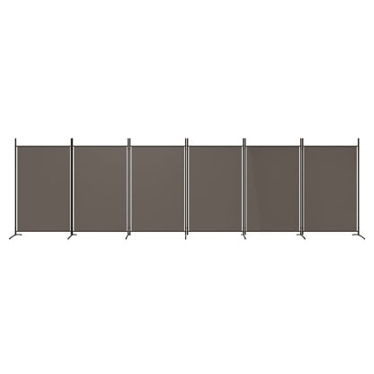 Anthracite 6-Panel Fabric Room Divider, 520x180 cm - Modern Privacy