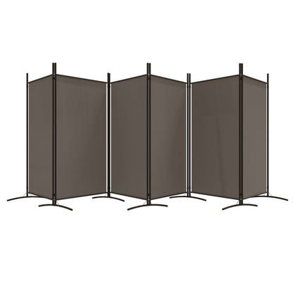 Anthracite 6-Panel Fabric Room Divider, 520x180 cm - Modern Privacy