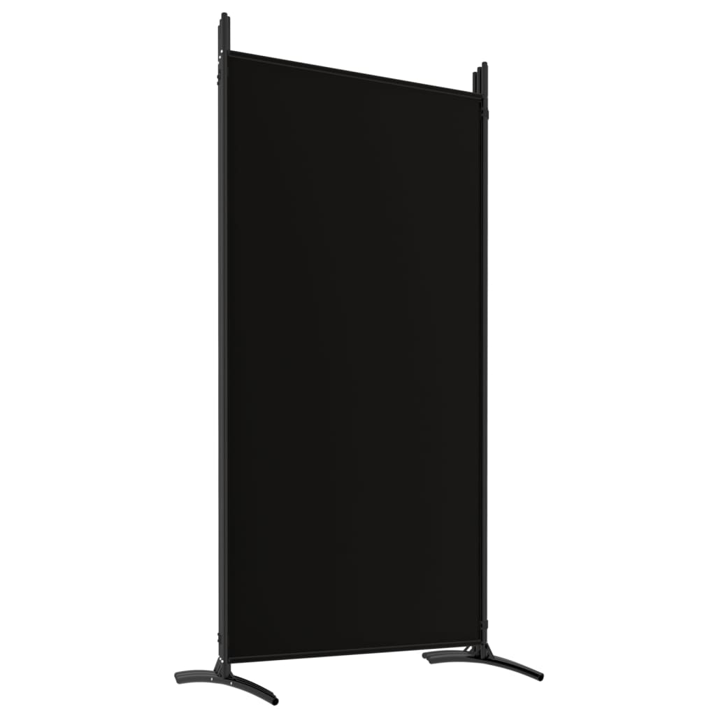 Elegant 6-Panel Black Fabric Room Divider, 520x180 cm