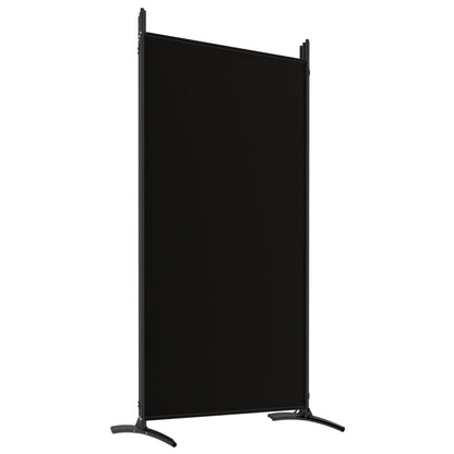Elegant 6-Panel Black Fabric Room Divider, 520x180 cm