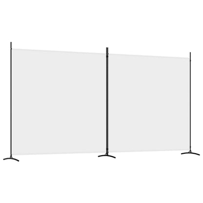 2-Panel White Fabric Room Divider, 348x180 cm