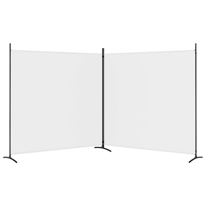 2-Panel White Fabric Room Divider, 348x180 cm
