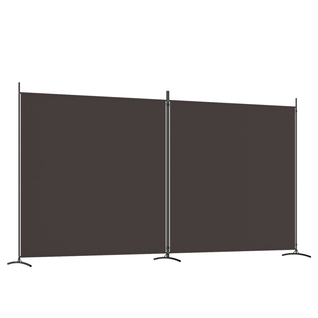 Brown Fabric 2-Panel Room Divider, 348x180 cm Elegant Privacy Screen