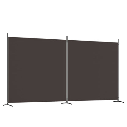 Brown Fabric 2-Panel Room Divider, 348x180 cm Elegant Privacy Screen