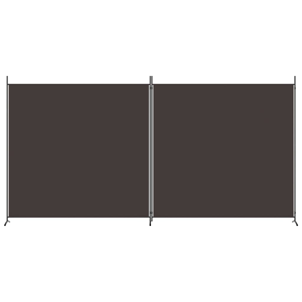 Brown Fabric 2-Panel Room Divider, 348x180 cm Elegant Privacy Screen