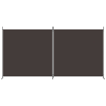 Brown Fabric 2-Panel Room Divider, 348x180 cm Elegant Privacy Screen