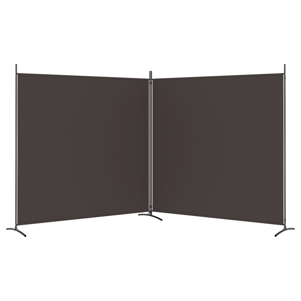 Brown Fabric 2-Panel Room Divider, 348x180 cm Elegant Privacy Screen